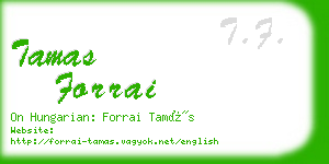 tamas forrai business card